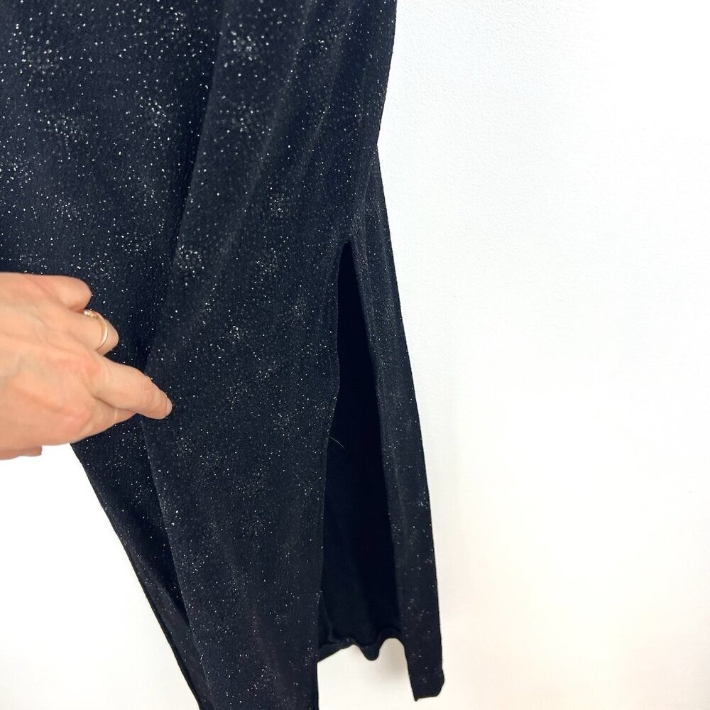 City Triangles Vtg 90s Y2k Black Sparkly Maxi Dre… - image 4